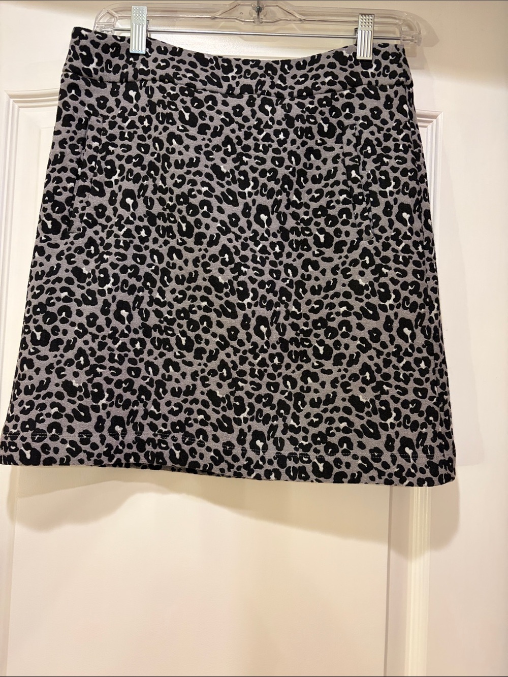 LOFT Leopard Print Mini Skirt - Black & Gray